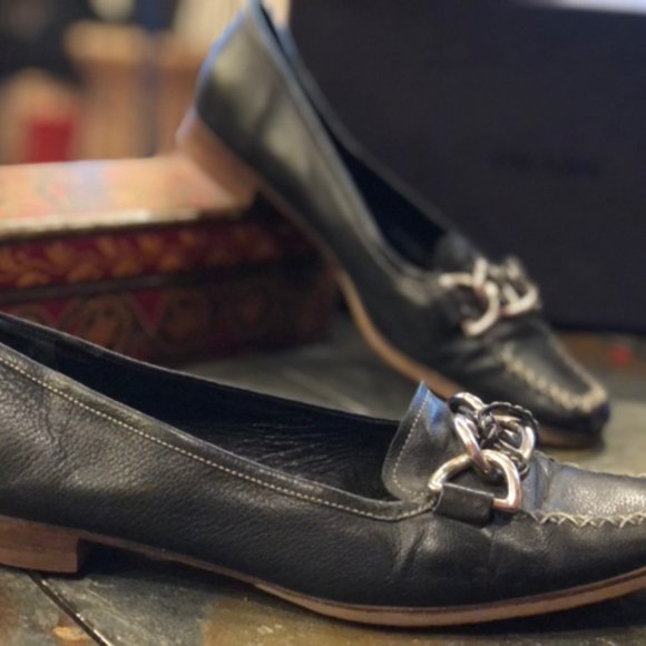 Prada Leather Box Toe Flat Sz 38 Shoe - Picture 3 of 10